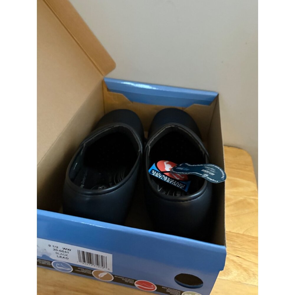 Easy Works Easy Street Women's Black Lead Work Shoes Clogs 9.5WW Slip Resistant - Picture 15 of 16